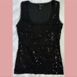white house black market black sequin tank top.